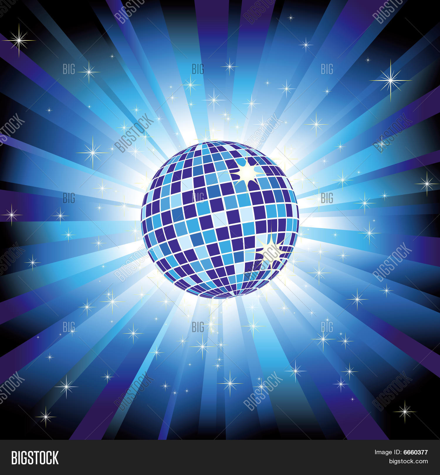 Sparkling Disco Ball On Blue Light Vector & Photo Bigstock