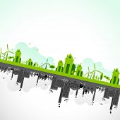 stock photo of business concept  - illustration of cityscape showing sustainability of earth - JPG 