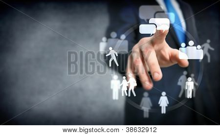 Picture or Photo of Business meeting in a virtual space conceptual business illustration.