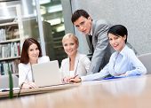 picture of business concept  - Business people discuss something at the meeting at the modern office building - JPG 