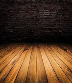 stock photo of interior  - Old wood brown room interior - JPG 