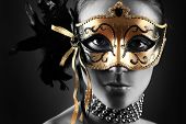 picture of woman  - beautiful woman in mysterious mask - JPG 