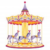 picture of horse  - Colorful carousel with little horses - JPG 
