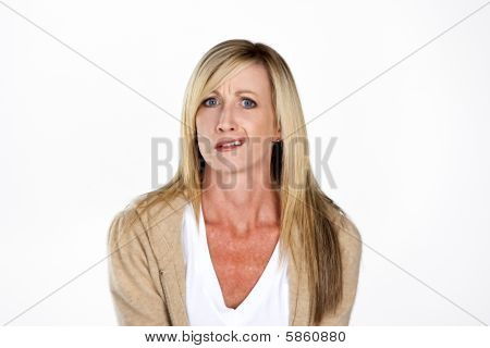 Mature Model Making Faces Stock photo