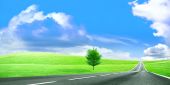 stock photo of blue sky  - abstract scene country route under blue sky - JPG 