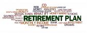 image of future  - Retirement Plan word cloud with financial words - JPG 