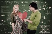 picture of guy  - Cute nerd guy is giving his girlfriend Valentine - JPG 