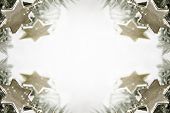 image of glisten  - Silver sparkling stars on a white glistening background - JPG 