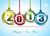 stock photo of holidays  - Cute and colorful card on New Year 2013 - JPG 