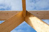 stock photo of construction  - detail of a  roof construction - JPG 