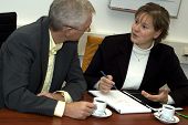 pic of business people  - two business people discussing - JPG 