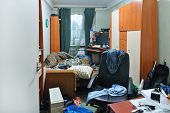 pic of interior  - a wide view of a messy room - JPG 