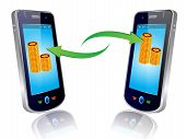 foto of payment  - money transfer new style smart mobile phone - JPG 