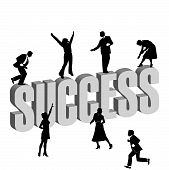 stock photo of business people  - Successful business men and women working together - JPG 