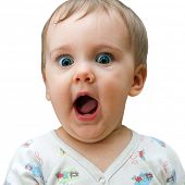 picture of curiosity  - Very surprised girl making big eyes - JPG 