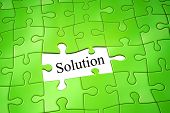 stock photo of jigsaw  - An image of a green jigsaw puzzle solution - JPG 