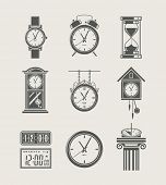 picture of watch  - retro and modern clock set icon vector illustration - JPG 
