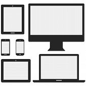 pic of device  - Set of electronic device icons isolated on white background - JPG 