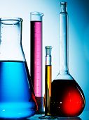 picture of science  - Assorted laboratory glassware equipment ready for an experiment in a science research lab - JPG 