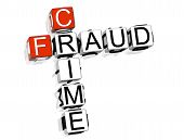 image of fraud  - 3D Fraud Crime Crossword on white background - JPG 