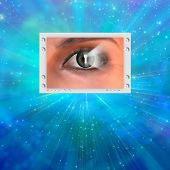 picture of business people  - High Resolution 3D Illustration Human security with eye and keyhole - JPG 