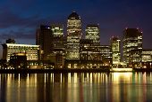 picture of conglomerate  - Single image showing Canary Wharf  at night - JPG 