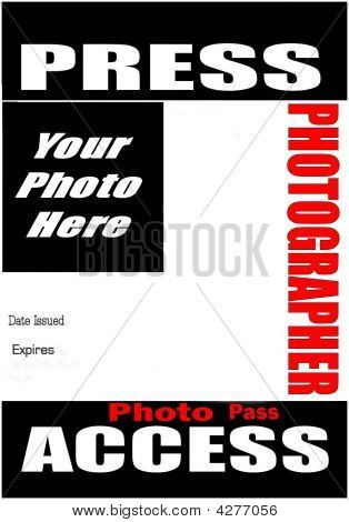 Photographer Pass Template Blank Press Pass Stock Photo Stock Images Bigstock Photographer Pass Template Blank Press Pass Stock Photo Stock Images Bigstock
