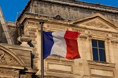 pic of france  - Flag of France Louvre Museum Paris Ile de France France - JPG 