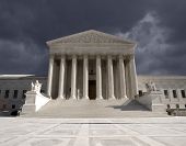 pic of buildings  - Dark forbidding storm sky over the United States Supreme Court building in Washington DC - JPG 