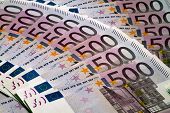 picture of currency  - Big amount of Five hundred notes of European Union Currency - JPG 