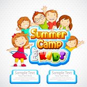 picture of illustration  - vector illustration of kids summer camp poster - JPG 