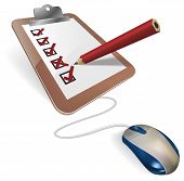 foto of survey  - A mouse connected to a survey questionnaire - JPG 