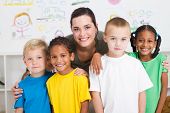 pic of group  - group of preschool kids and teacher in classroom - JPG 