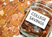 foto of money  - College savings concept with jar of money - JPG 