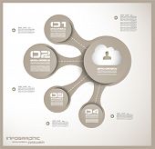 image of globe  - Infographic design template with paper tags - JPG 