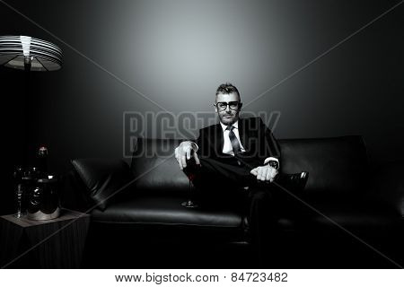 Poster: Blackandwhite portrait of a handsome