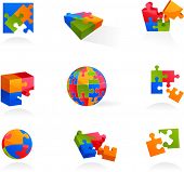 picture of puzzle  - Set of vector puzzle icons and elements  - JPG 