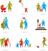 stock photo of family  - Collection of family icons - JPG 