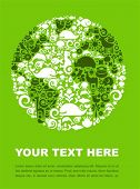pic of earth  - Earth outline made from animal icons on a green background - JPG 