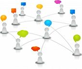 foto of earth  - Abstract human figures connected in a network - JPG 