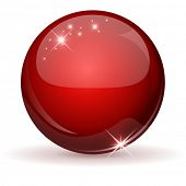 stock photo of orb  - Red glossy sphere isolated on white - JPG 