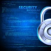 foto of security  - illustration of data security concept with lock on coding background - JPG 