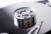 stock photo of disk  - opened hard disk drive - JPG 