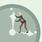 pic of lag  - the businessman tries to supervise time - JPG 