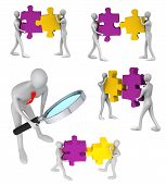 stock photo of merger  - 3d person watching the merger - JPG 