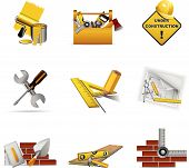 pic of construction  - Set of 9 highly detailed construction tools icons - JPG 