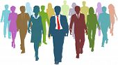 foto of leadership  - Diverse business people human resources silhouettes follow a team leader - JPG 