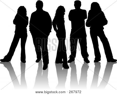 Picture or Photo of Silhouettes of young people