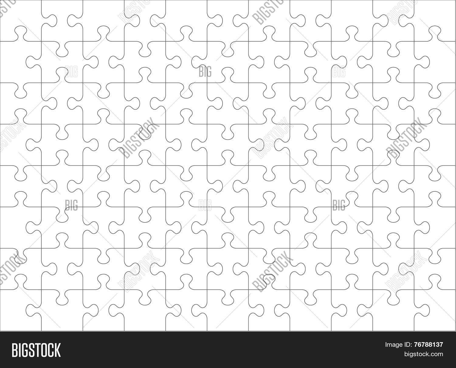 Jigsaw puzzle blank template of 88 pieces Stock Vector & Stock Photos ...