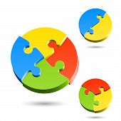 image of puzzle  - Vector illusration of shapes of jigsaw puzzle - JPG 
